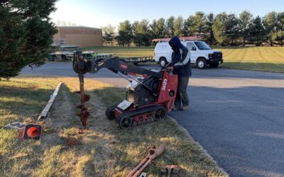 New lighting poles for parking lot in Frederick, MD